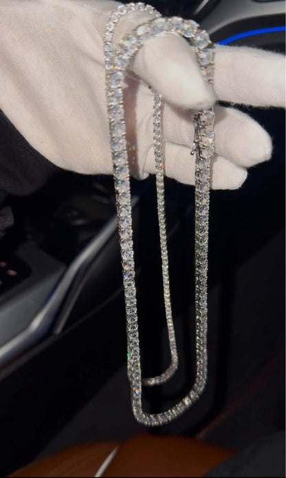 925 Sterling Silver VVS1 Moissanite Tennis Chain