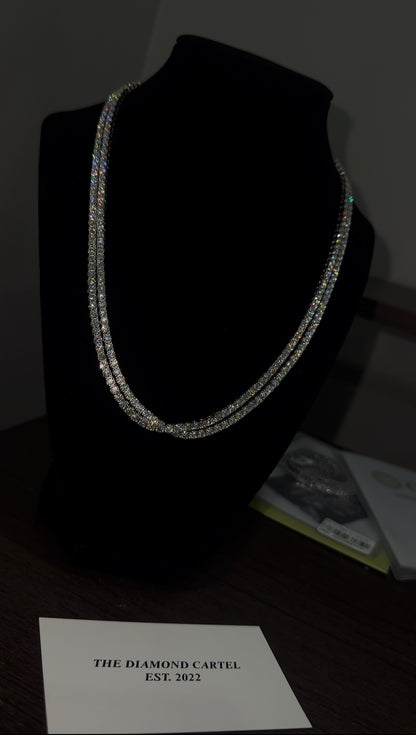Moissanite Tennis Chain – VVS1 Diamond Look, Iced Out Shine (3mm–6mm, D-F Color)