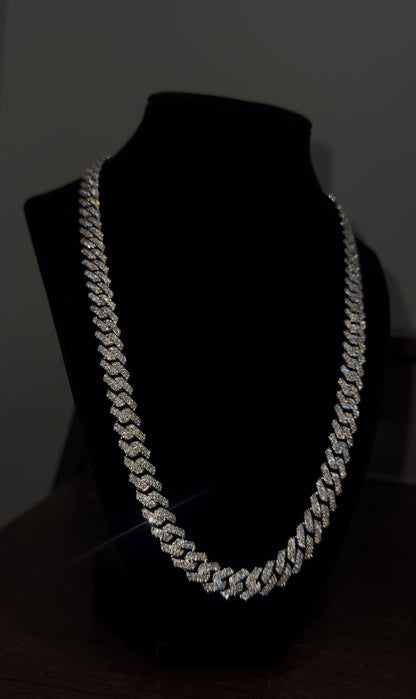 Iced Out VVS1 Moissanite Cuban Chain 10–14mm – D-F Color Diamond Look (19.59 Carat)