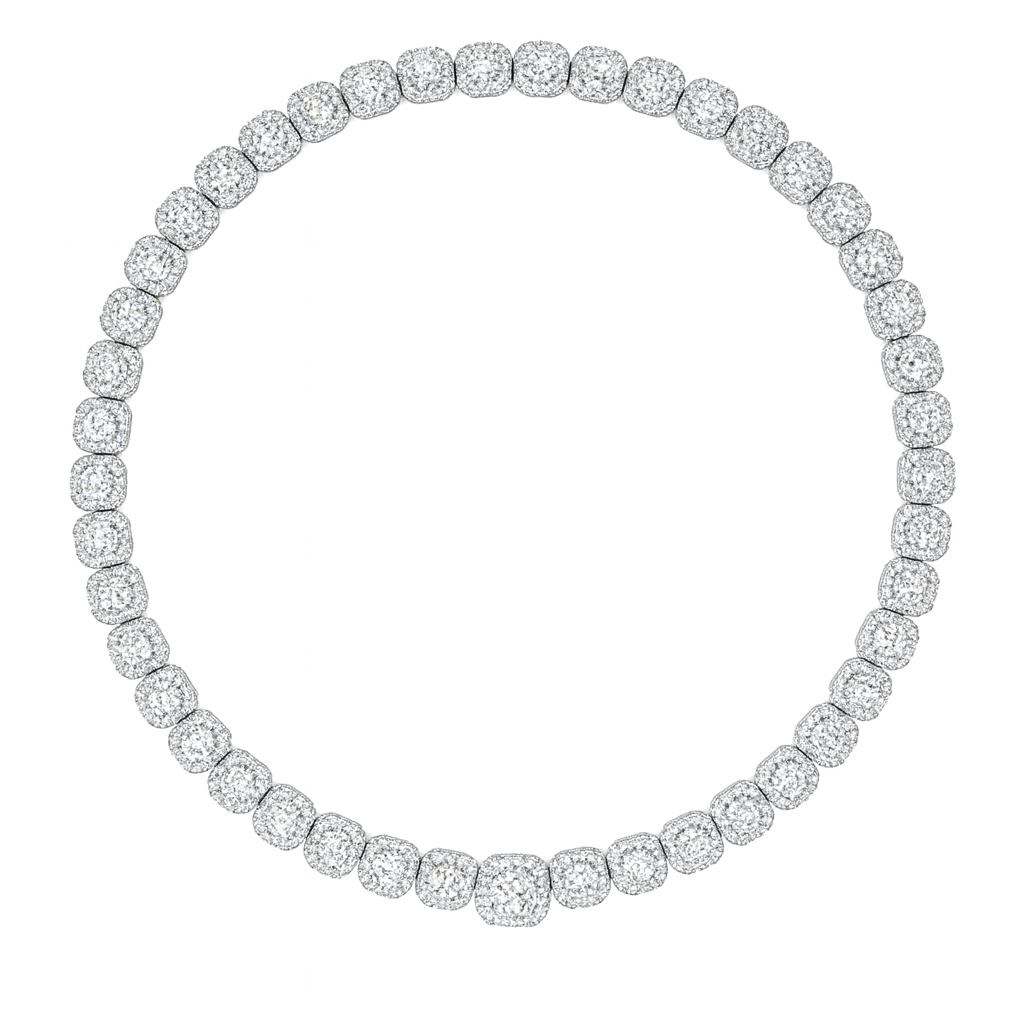 10MM VVS1 Moissanite Cluster Cuban Chain