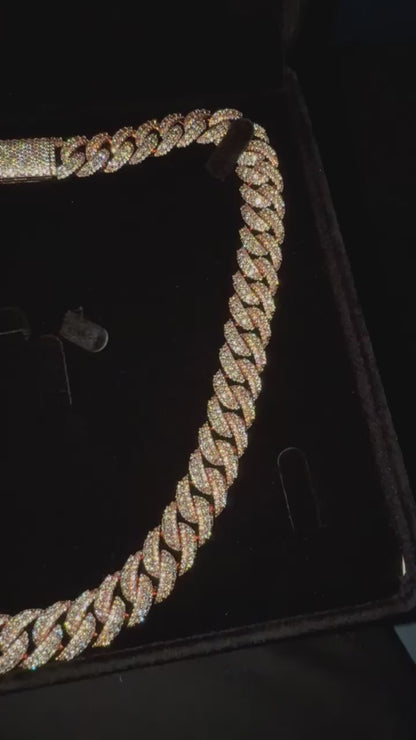 VVS1 MOISSANITE CUBAN Link Chain 14 - 18mm Iced Out Necklace for Men | 18K Gold Plated | Hip Hop Bling | GRA Certified, Statement Jewelry